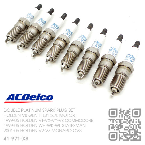 ACDELCO DOUBLE PLATINUM SPARK PLUGS SET [HOLDEN V8 GEN III LS1 5.7L MOTOR]