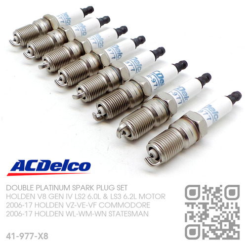 ACDELCO DOUBLE PLATINUM SPARK PLUGS SET [HOLDEN V8 GEN IV LS2 6.0L & LS3 6.2L MOTOR]