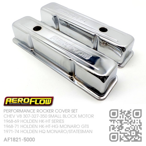 AEROFLOW PERFORMANCE STEEL ROCKER COVERS [CHEV V8 307-327-350 SMALL BLOCK MOTOR]