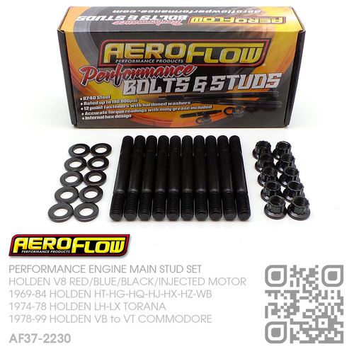 AEROFLOW PERFORMANCE 2-BOLT MAIN STUD KIT [HOLDEN V8 RED/BLUE/BLACK/INJECTED MOTOR]