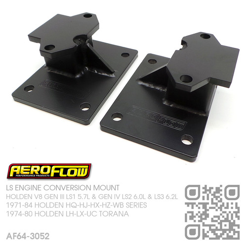 AEROFLOW CONVERSION ENGINE MOUNTS [HOLDEN V8 GEN III LS1 5.7L & GEN IV LS2 6.0L/LS3 6.2L MOTOR]