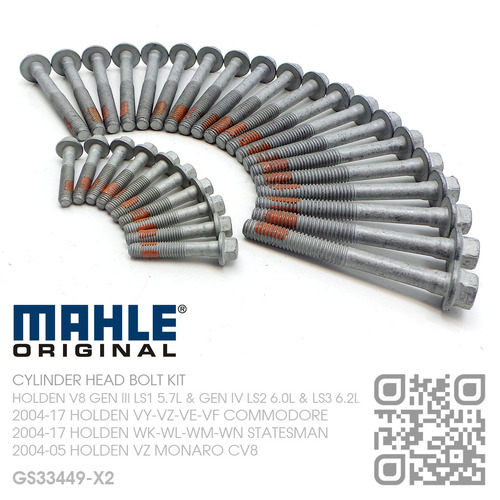 MAHLE ORIGINAL CYLINDER HEAD BOLT KIT [HOLDEN V8 GEN III LS1 5.7L, GEN IV LS2 6.0L & LS3 6.2L MOTOR]